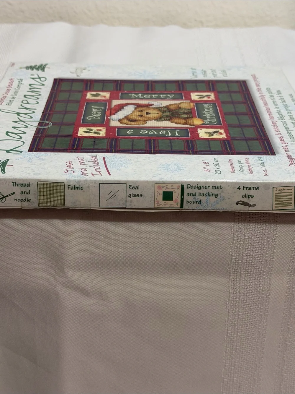 Dimensions Daydreams Counted Cross Stitch Craft Kit 73081 Santa Bear 8x8” NEW